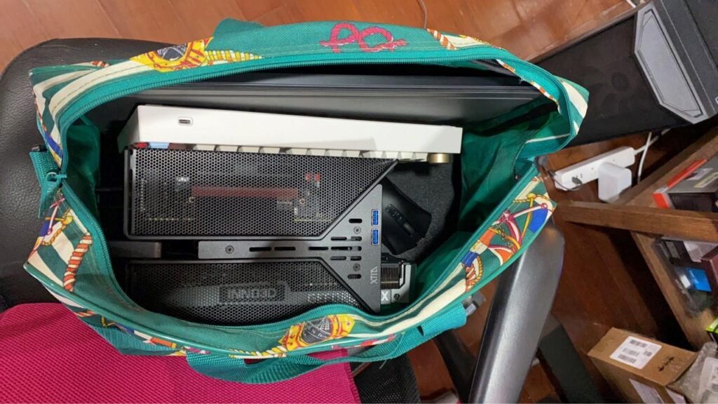 fits perfectly into the travel bag